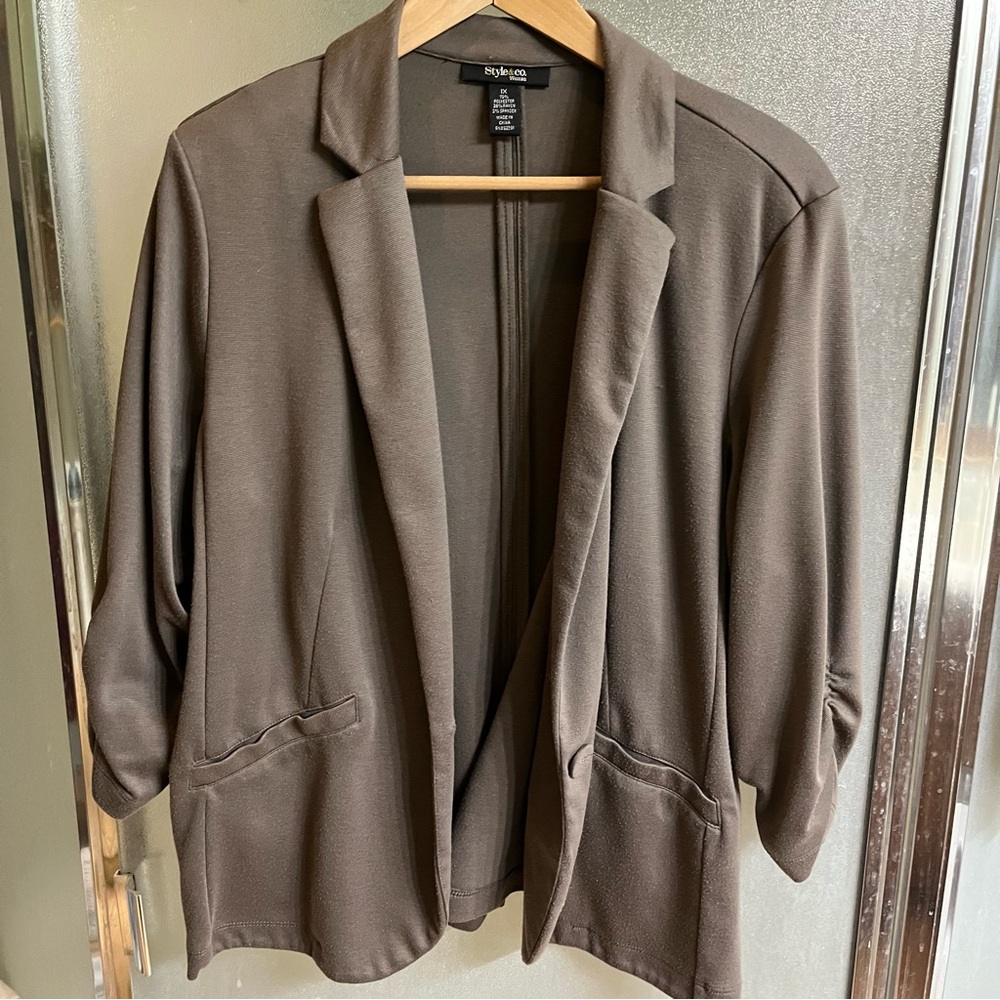 Style & Co knit 3/4 sleeve blazer